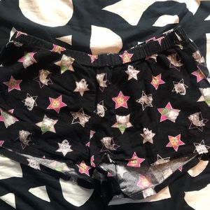 Black cat pyjama shorts